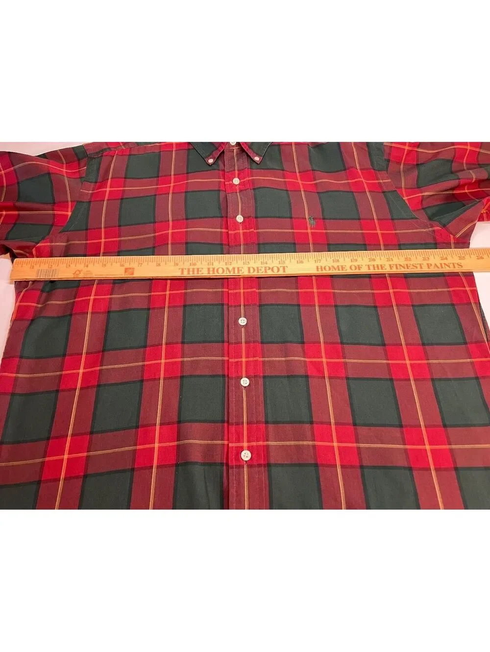 Vintage 90s Polo Ralph Lauren Blake Red Green Plaid Button Down Shirt M Prep